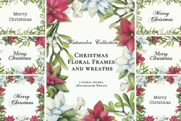 Christmas Floral Frames and Wreaths