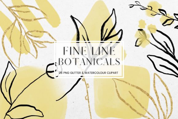 Discover the Elegance of Fine Line Floral, Yellow Watercolour