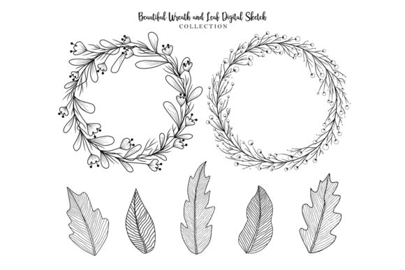 Discover the Versatile Floral Wreath Digital Sketch Collection