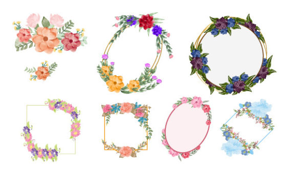 Discover the Versatility of Watercolor Flower Frame Set Floral Art