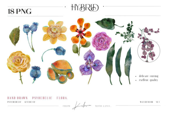 Discover the Vibrant World of Watercolor Psychedelic Floral Collection