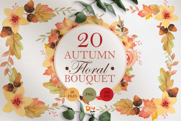 Embrace the Beauty of Autumn with 20 Autumn Floral Watercolor Bouquet