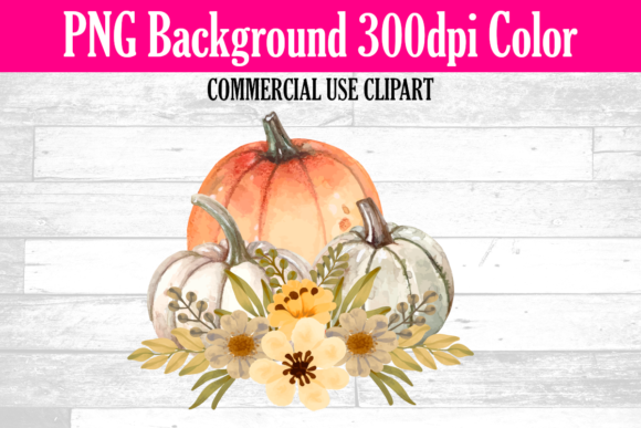 Embrace the Beauty of Watercolor Floral Pumpkins for Fall and Autumn