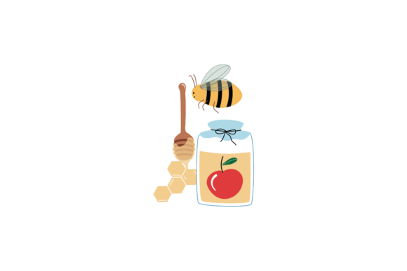 Enhance Your Designs with the Bee Animals Honey Jar Apple Floral SVG