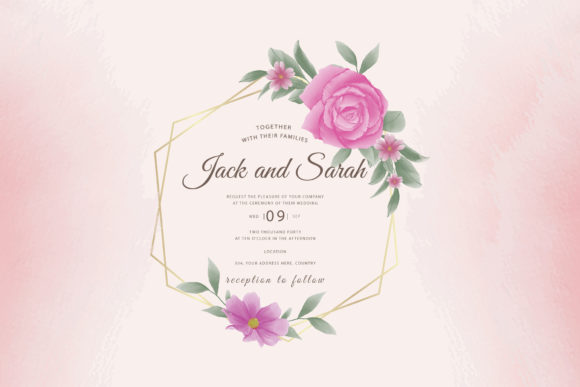 Hand Drawn Floral Frame Golden Rustic: A Versatile Design for Special Occasions