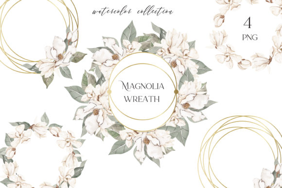 Magnolia Wreath, Watercolor White Floral: A Versatile and Elegant Design Element