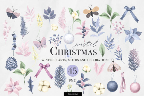 Pastel Christmas Floral Set: A Delightful Addition to Your Creative Projects