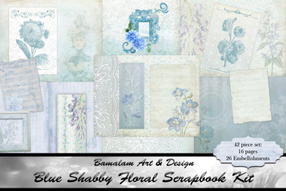 Shabby Blue Floral Scrapbook Kit: A Versatile Tool for Vintage Creativity