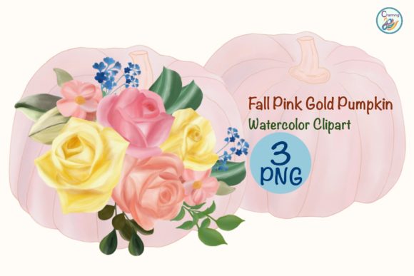 Unleash Creativity with Watercolor Floral Pink Pumpkin