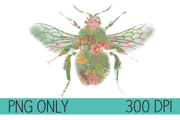 Vintage Floral Honeybee: A Versatile Design Gem