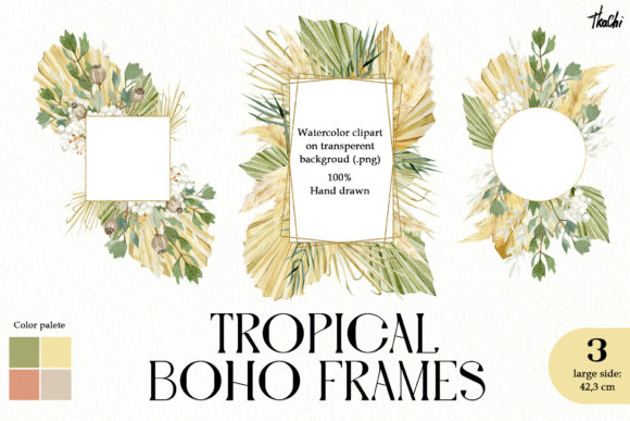 Watercolor Bohemian Floral Frames: A Versatile Design Element for Your Creative Projects